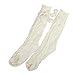 haoricu Leg Warmers, Women Knitted Long Boot Socks Over Knee Thigh High Stocking (White)