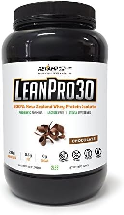 LeanPro30™ 100% All-Natural New Zealand Grass-Fed Whey Isolate Protein with Probiotics. Gluten-Free - Lactose-Free - Non-GMO - Sugar-Free Protein - Chocolate, 2 lb