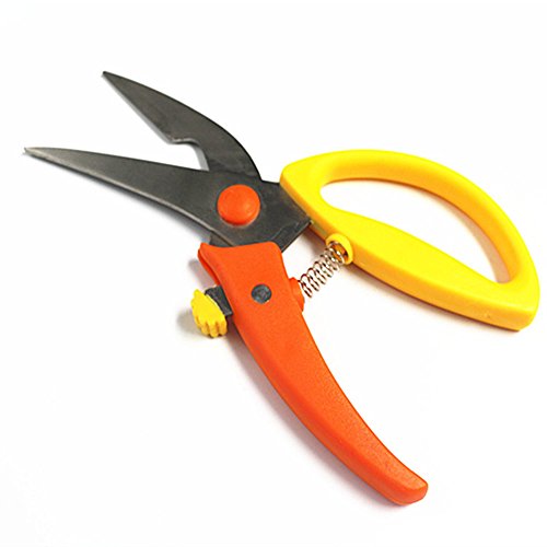 Hot Kitchen Shears Scissors Multi-Purpose Orange And Yellow Contrast Handles Chicken Bones Fish Vegetables Home Tools