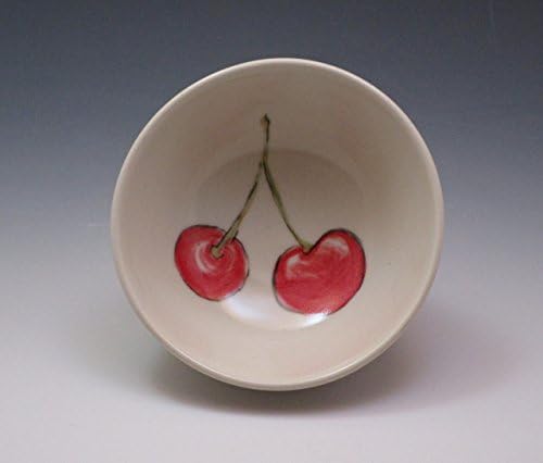 Small Porcelain Bowl Handpainted in Cherry Pattern