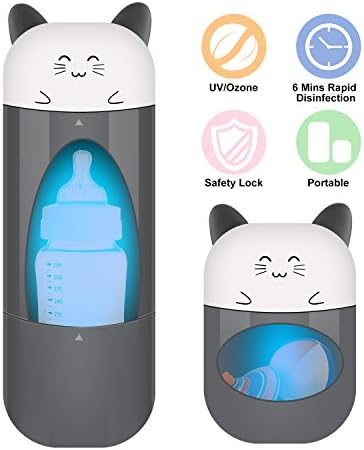 Portable UV Ozone Bottle Sterilizer Smart Baby Bottle Sterilizer with One Turn Operation Design for Travel