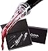 GIOIA Wine Aerator Pourer Set: Premium Decanter Spout with Corkscrew and Vacuum Stopper Pump in Stylish Black Box