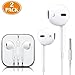 Premium Earphones/Earbuds/Headphones with Stereo Mic&Remote Compatible with iPhone iPad iPod Samsung Galaxy and More Android Smartphones Compatible With 3.5 mm Headphone WHITE