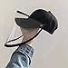 Quaanti Anti-Spitting Protective Hat, Adjustable Full Safety Face Shield, Works with Mask, Protect Family Health, Face Shield with Flip-up Visor Anti-dust Hood Protective Gear Face Shield (Black)