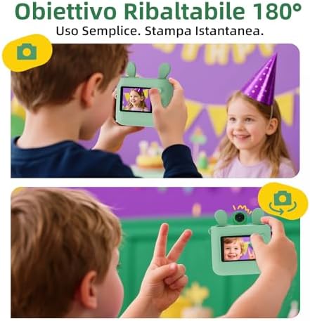 Macchina Fotografica Bambini Istantanea Fotocamera Digitale Stampa