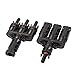 uxcell A Pair Of CNCT-MC4 T Branch Connectors Male/ Female Solar Panel Cable Connectors Cable Splitter Coupler MMMF+FFFM