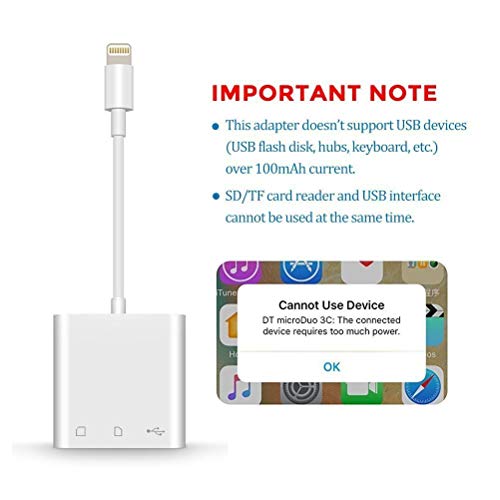 SD Card Reader, SD Card Reader for Phone, Trail Game Camera Viewer for Hunting, USB Camera Adapter, Digital Camera Reader Converter for Phone/Pad (White) - Thumbnail 6