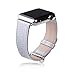 Thankscase Band for Apple Watch 40mm 38mm, Genuine Leather Replacement Wristband, Top Quality Metal Clasp for iWatch Series 4 (40mm) Series 3 Series 2 Series 1 (38mm) Sport and Edition (Silver)