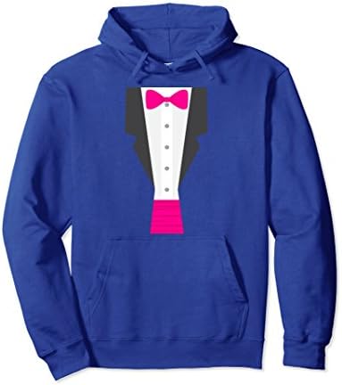 Unisex pink tux tuxedo sweatshirt groom hoodie prom hoody shirt Large Royal Blue