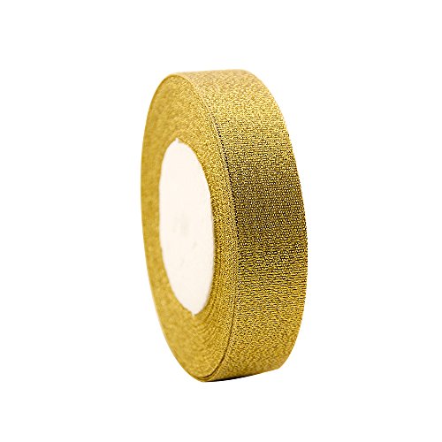 image for VATIN 2 Rolls Glitter Metallic Gold Ribbon 1