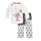 Big Elephant 2 Pieces Baby Girls Long Sleeve Rabbit Shirt Pants Set E27
