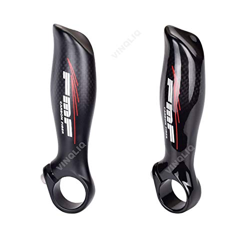 Vinqliq 2PCS Carbon Fiber MTB Bike Bicycle Cycling 7/8" Handlebar Bar End Grips Lightweight Durable with 2 Bar Plugs and Allen Wrench for MTB Road Bike (Matt Black)