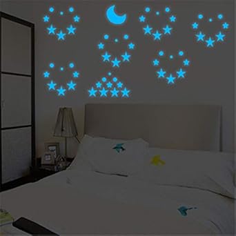 407 Pcs Round Dot Wall Stickers Glow In The Dark Stars Wall