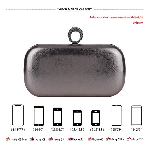 Fawziya Knuckle Clutch Evening Bags For Women Purses And Handbag-Gray