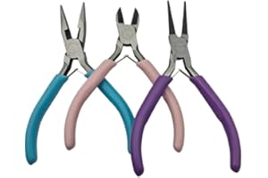 Jewelry Making Tools Kit, Needle Nose Pliers Wire Cutter and Round Nose Pliers 3pcs Set for Jewelry Repair and Wire Wrapping 