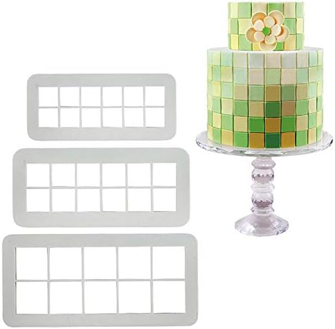 JPONLINE 3pcs Square Geometric Cutters Fondant Cookie Cutter Geometry Cake Mold Fondant Mold Cake Decorating Tools Baking Accesorries NEW