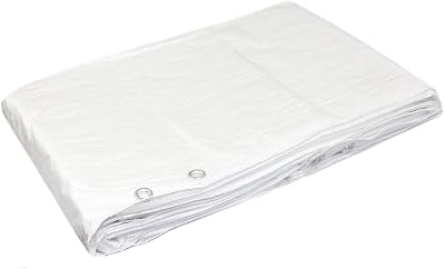 SolaDirect 4 x 4 m White Tarpaulin Waterproof Heavy Duty Tarp