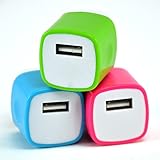 Omni 3 PCS Dual Color 2-Tone Universal USB Travel Home 1.0 AMP Power Adapter Wall Charger Plug for iPhone 7/7 plus 6/6 plus 5S Samsung Galaxy S7 S6 S5 HTC One M8 LG G2 G3 (Lot 1)