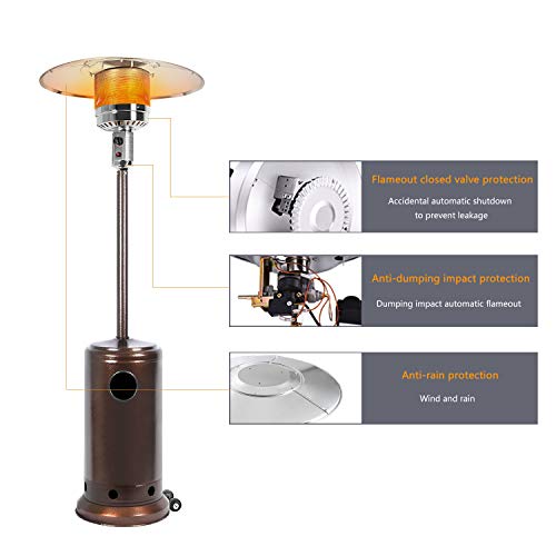 Best Sunshine Patio Heater, Stainless Steel, Standup Patio Heater Cover Set (Brown)