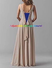 YUSHENGSM - Vestido de gasa para mujer, cuello en V, vestido de dama de honor