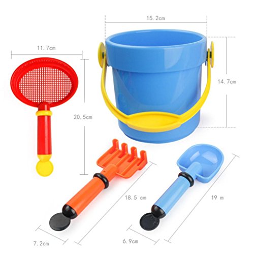 Boofab 4PC Random Cartoon Tiny Beach Sand Tools Toys Bucket Set Children Outdoor Toys