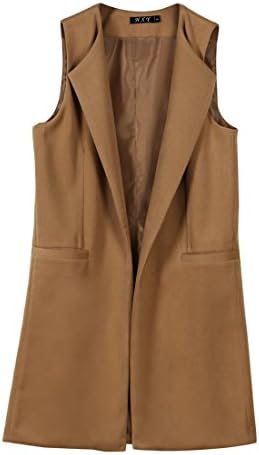 Womens Waistcoat, Vest For Ladies,YKA Sleeveless Gilet Jacket Parka Outwear Cardigan (XL, Brown)
