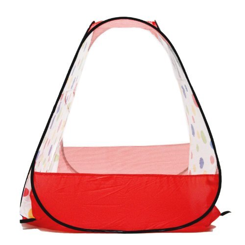 eWonderWorld Jumbo Red Polka Dot Teepee Twist Play Tent w/ Safety Meshing for Child Visibility & Tote Bag - Thumbnail 2