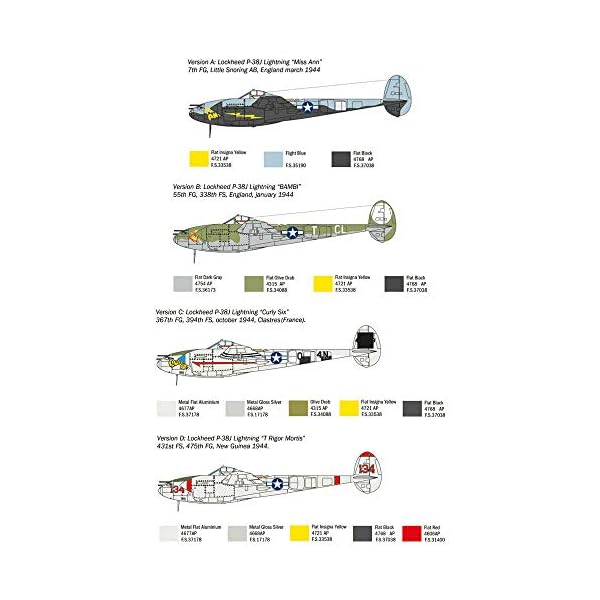Italeri 1:72 US P-38J Lightning, Modellbau, Bausatz, Standmodellbau, Basteln, Hobby, Kleben, Plastikbausatz, detailgetreu – Bild 3