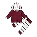 Staron 2pcs Toddler Baby Boy Striped Hoodie Tops+Pants Clothes Set Infant Outfits (6-12 Months, Red)