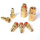 PowRyte Elite 7-Piece 1/4-Inch Industrial Solid Brass Quick Coupler Set