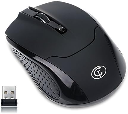 GOFREETECH 2.4GHz Wireless Mouse,Portable Mobile Mouse Optical Mice with 3 Adjustable DPI Levels and Nano USB Receiver,Black