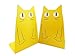 TOBSON Cute Cat Heavy Duty Bookend Nonskid Bookends Art Decoration,A Pairs(Yellow)