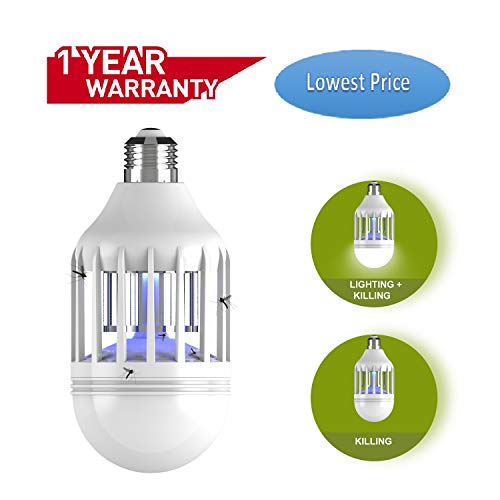 S SAVHOME Bug Zapper Light Bulb with LED Light Bulb,Fly Killer, Mosquito Killer, Built in Insect Light Trap, Fits in 110v Light Bulb Socket, Perfect for Indoor Home Garden Patio Backyard