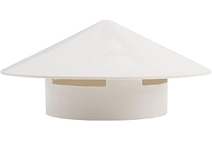 Deskbloom PVC Roof Ventilation Cap Round Hood Rain Cover 75-160mm Pipe Duct Vent Chimney Exhaust Protector(110mm)