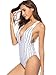 Etosell Women's Stripe One Piece Swimwear High Waist Beach Suits Monokini Swimsuits