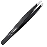 Aesthetica Pro-Series Angled Tweezers - Professional Stainless Steel Precision Slant Tip Tweezer - Perfect for Eyebrows and Unwanted Hair