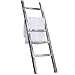 MyGift 54 inch Tall Fully Assembled Wood Blanket Ladder, 5-Tier Wall Leaning Towel Rack, No Assembly, Whitewashed