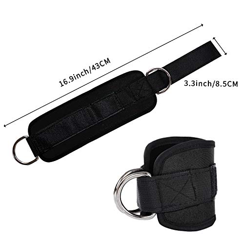 Zrova Ankle Straps for Cable Machines, Adjustable Ankle Straps for Legs Workout (Black) - Thumbnail 2