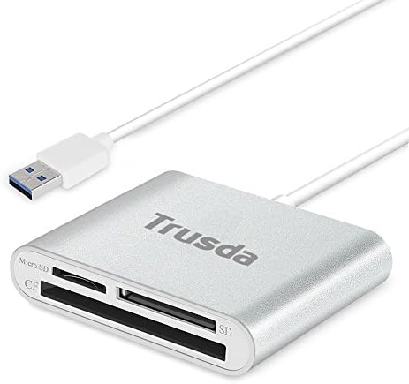 SD Card Reader, USB 3.0 3-Slot Card Reader for SDXC, SDHC, SD, CF, High-Speed CF (UDMA),Micro SDXC, Micro SDHC, Micro SD Cards [Support UHS-I Cards]