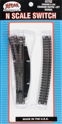 N Code 80 Nickel Silver Manual Standard Switch Left Atlas Trains