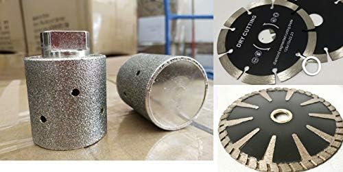 Diamond 1 3/8" Zero Tolerance countertop sink grinding drum 5" Diamond Convex Curved and straight cutting blade for stone concrete cut masonry granite marble repair grinder polisher tile saw