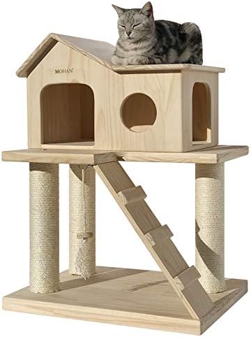 Amio Petit Chat En Bois Massif Escalade Cadre Litiere Chat Chat Sautant Plate Forme Un Sisal Pilier Chat Meubles Amazon Fr Animalerie