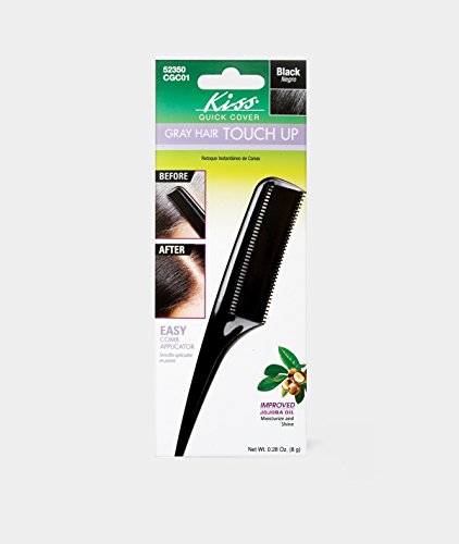 Kiss Quick Cover Gray Hair Touch Up Comb-On 0.28oz - Black