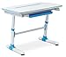 Mount-It! Children's Desk Ages 3 to 12, Kids School Workstation, 39 Inch Wide Height Adjustable Study Desk, Tilting Desktop and Drawer, White/Blue