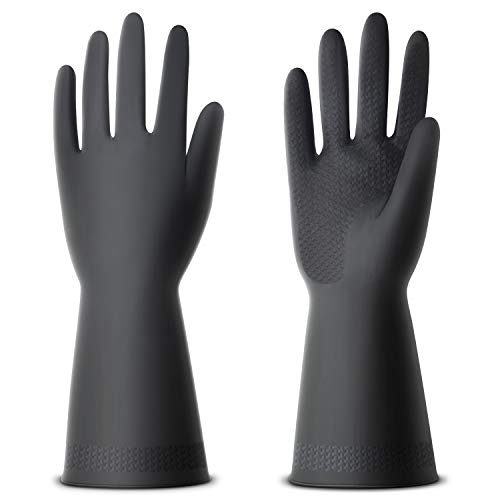 ThxToms (3 Pairs) Latex Cleaning Gloves, Reusable Heavy Duty Gloves for Dishwashing, Extra Large