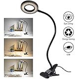 Clip Light Reading Lights - AUMYO 24 LED USB Book Clamp Light with 3 Color Modes, 10 Brightness Dimmer and Auto Off Timer, Eye Protection Kids Desk Lamp, 360 ° Flexible Gooseneck Bed Night Light