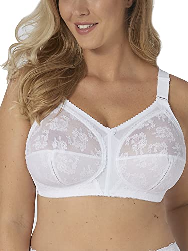 Triumph Womens Doreen Bra Size 40F in White Lace Non-Padded Non-Wired