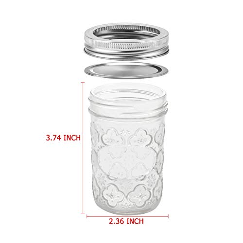 Mason Jars 8 OZ, VERONES Canning Jars Jelly Jars With Regular Lids and Bands, Ideal for Jam, Honey, Wedding Favors, Shower Favors, Baby Foods, 30 PACK - Thumbnail 6