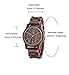 MUJUZE Wooden Watch for Men, Wood Watch for Men Brown Watch 40mm Unisex Design Quartz Analog Movement Casual Walnut Wood Wrist Watches
