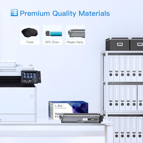 LxTek Toner Cartridges 5 Pieces Compatible with Brother TN-241 TN-245 TN-242 TN-246 for Brother MFC-9332CDW DCP-9022CDW HL-3142CW MFC-9142CDN HL-3152CDW MFC-9140CDN MFC-9342CDW DCP-9017CDW 9020CDW HL-3140CW